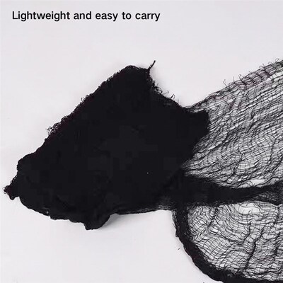 HOT SALES!!! Black Halloween Creepy Gauze Large Grid Yarn