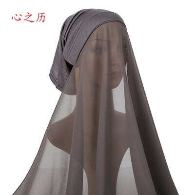 Womens Pearl Chiffon Scarf女士珍珠雪纺围巾长款时尚丝巾刺绣