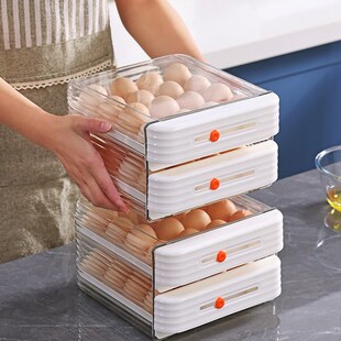 Egg Organizer 2-Layer Stackable Refrigerator Egg Storage Box