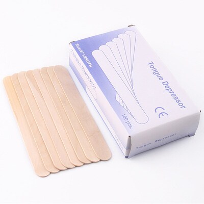 50PCS Wooden Waxing Spatula Tongue Depressor Tattoo Wax Medi
