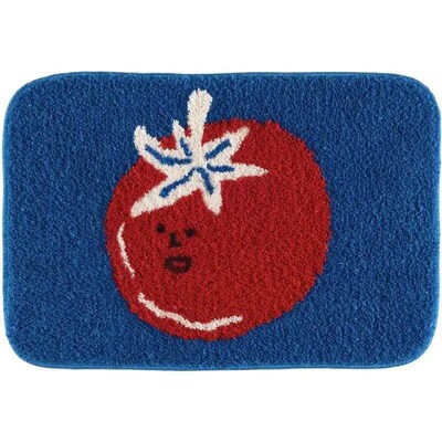 Warm algae, tomatoes plush bathroom floor mat, toilet door a