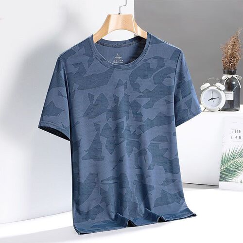 Ice Silk Breathable Camo Tee Mens Summer Trendy Universal Re