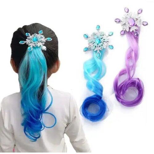 Gradient Snowflake Wig Hair Clips for Girls Lovely Princess
