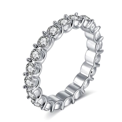 IPARAM Fashion Silver Color Rhinestone Zircon Ring Women Ele