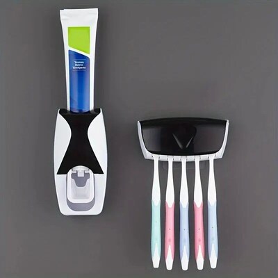 Automatic Toothpaste Dispenser Toothbrush Holder挤牙膏器套装