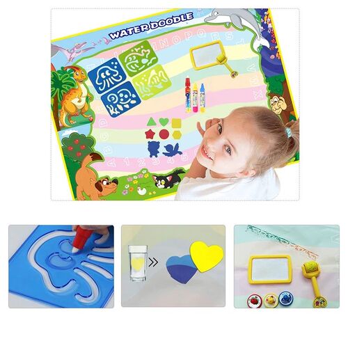 8 Types Reusable Magic Water Drawing Mat with Drawing Pens &