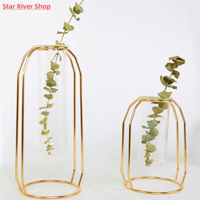 Nordic Creative Vase Home Decor Golden Glass Vase Hydroponic