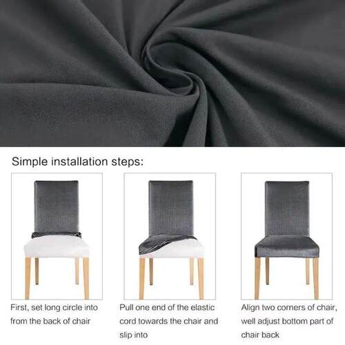 Elastic Solid Color Adjustable Chair Cover Spandex Stretch S