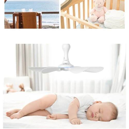 Silent 6 Leaves USB Powered Ceiling Canopy Fan with Remote C