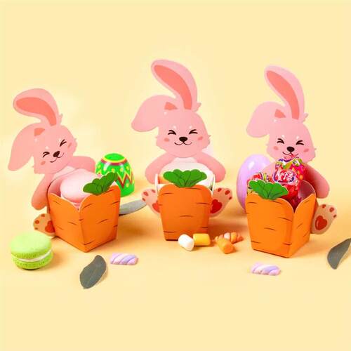 10/20pcs cute Rabbit Carrots paper candy Boxes Cartoon Bunny