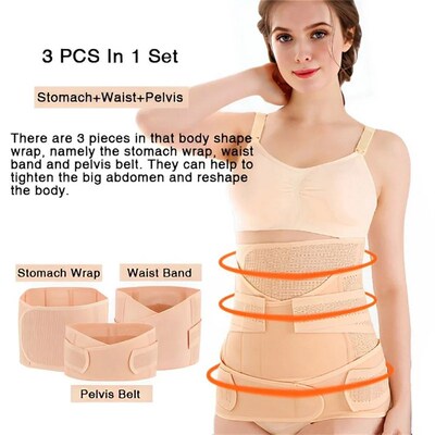 3 In 1 Shapewear Postpartum Belly Belt Tummy Band Girdles Co
