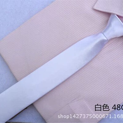 Narrow 5cm Tie for Men Solid Color Lazy Zipper Tie Groom Wed