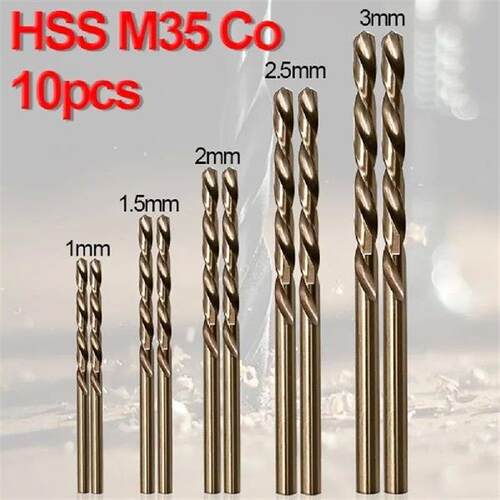 10pcs+HSS-Co+Drill+Bit+For+Stainless+Steel+HSS+M35+Cobalt