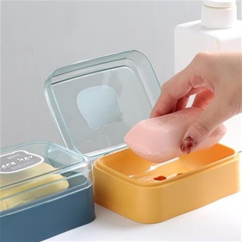 Square Soap box Drain Holder No punching sponge storage香皂图片
