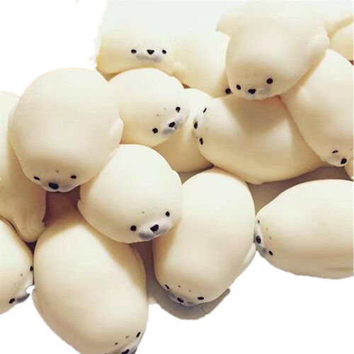 Cute Soft White Seal Sress Relieve Squeeze Healing Toy Kids