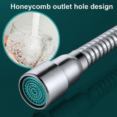 Faucet Extender Hose Stainless Steel Rotating Faucet