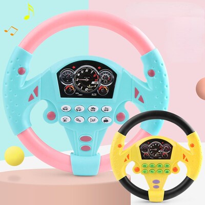 Simulate Driving Car Copilot Steering Wheel Eletric Baby Toy