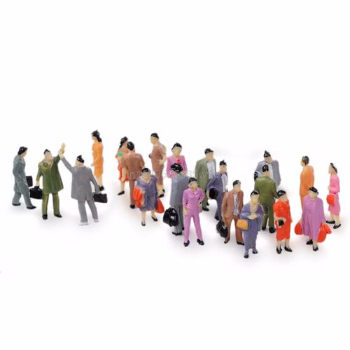100Pcs 1:87 Building Layout Model People Train HO Scale Pain