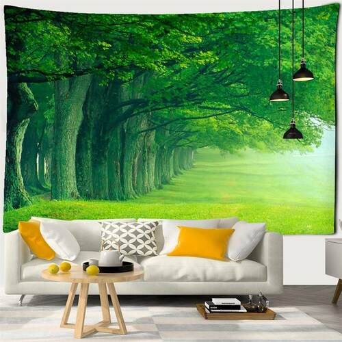 Beautiful Natural Forest Printed Large Wall Tapestry Cheap H