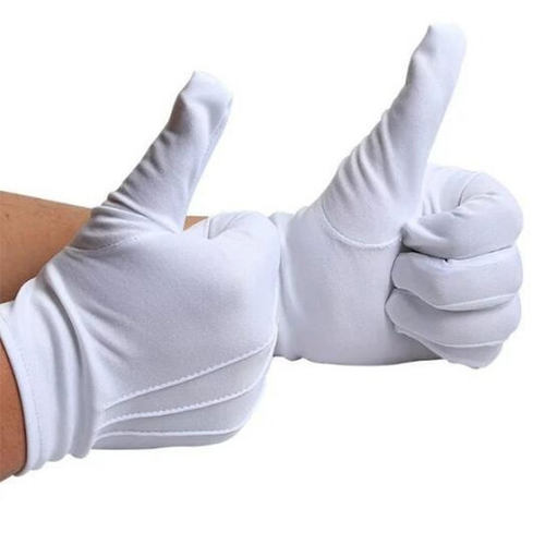 1pair Three-sngth White Labor Insurance Thin Etiquette Recep