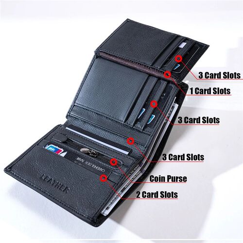 mens wallet Genuine Leather Wallets For Men Coin Purse Vint