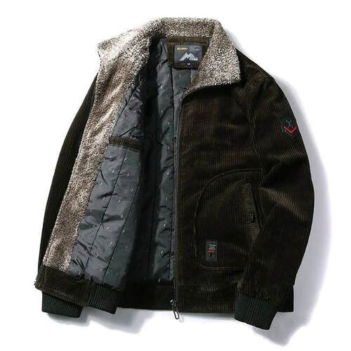 reesolo Male Thermal Windbreaker Plus Size Mens Warm Winter