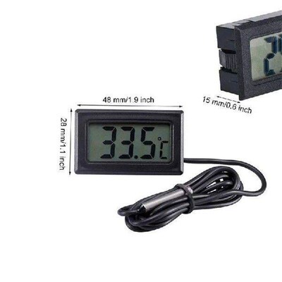 2025 Mini LCD Digital Thermometer Waterproof Probe Indoor