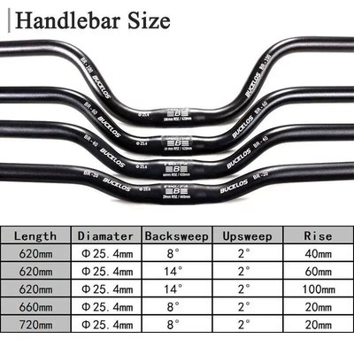 Mountain Bike Handlebar 31.8mm 25.4mm Bicycle Riser Bar 620/