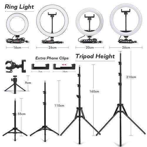 Tripod With LED Ring Light For Phone Tripod Camera Stand Sel