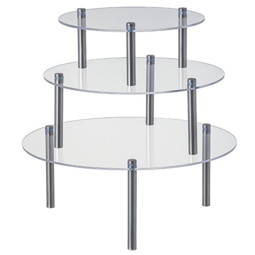 Clear Round 3Tier Acrylic Cake Display Stand Transparent Mul