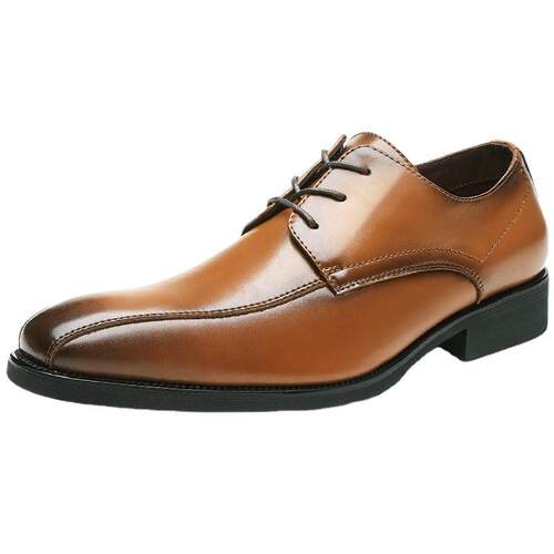 Men Derby Shoes Round Toe Lace-up Party Mens Formal Shoes