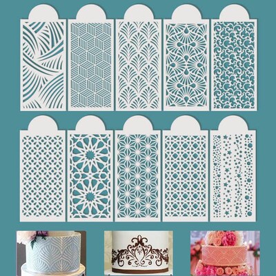 Fondant Cake Mesh Stamps Stencils Embossing for Decorating
