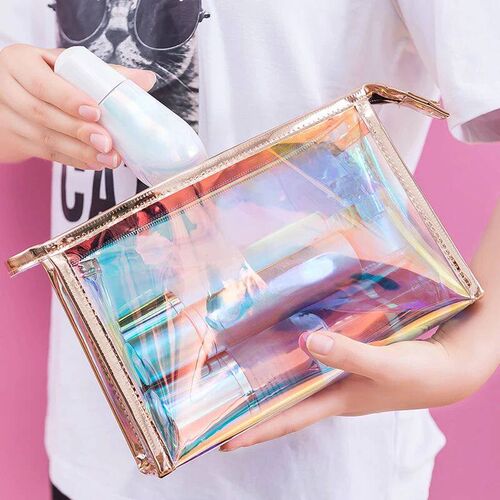 PVC Waterproof Transparent Cosmetic Bag Wash Toiletry Makeup