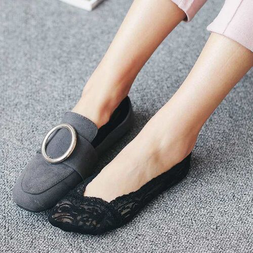 Spring and summer womens boat socks low-top shallow lace in