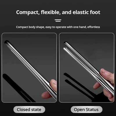 1Pc 304 Stainless Steel Barbecue Clip Grill Tongs Meat Cooki