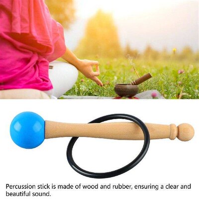 Singing Bowl Mallet Wood Handle Rubber Head Clear Beautiful