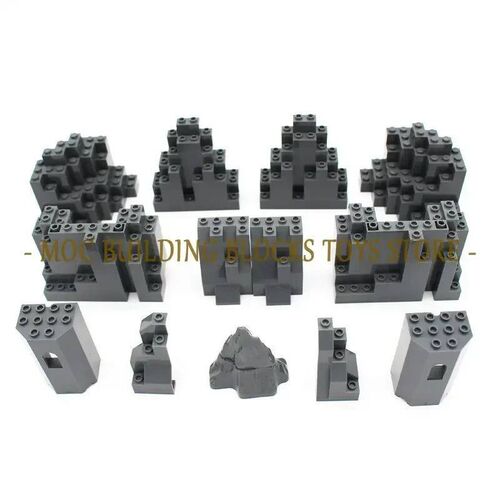 MOC Brick Rock Triangular Rockery Stone Wall Slab Barbacan R
