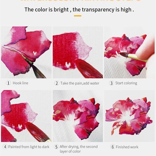 42 Solid Watercolor Paint Set With Water Brush Pen Foldable