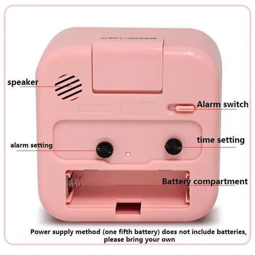 1pc Simple Night Light Small Alarm Clock, Bedside Desktop wi