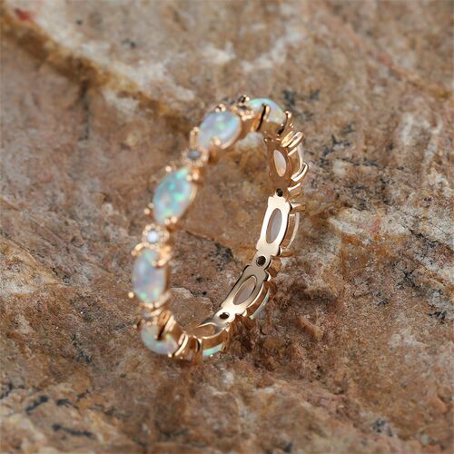 Bride Small Oval Stone Ring White Fire Opal Stacking Rings F