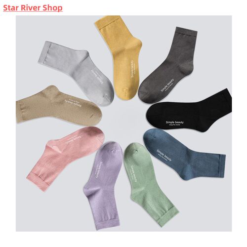 5 pairs/Lot Hot Sale Women Cotton Socks Simple Beauty Englis