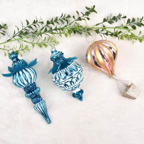 Christmas Glass Hand-Painted Santa Globe Rainbow Gourd Decor