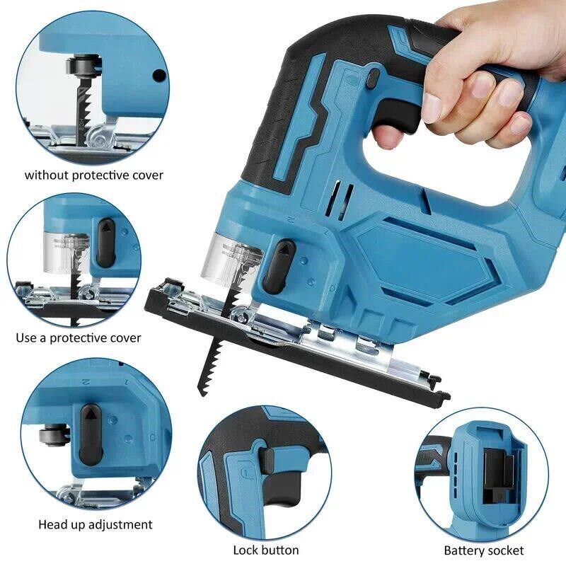 3000RPM Electric Curved Saw Cordless Jig Saw Portable Multif