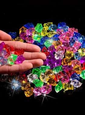 100PCS Plastic Gems Ice Grains Colorful Stones Children Jewe