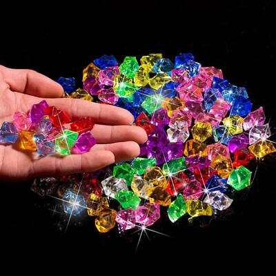 100PCS Plastic Gems Ice Grains Colorful Stones Children Jewe