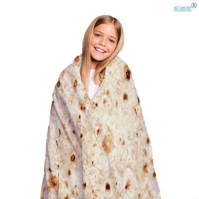 Realistic Food Taco Burrito Tortilla Blanket Soft Flannel