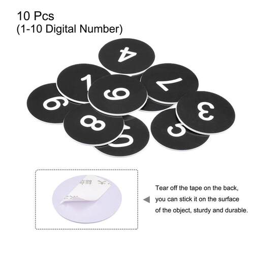 10Pcs Plastic Number Tag 1-10 Digital Tags Sign Tag Acrylic