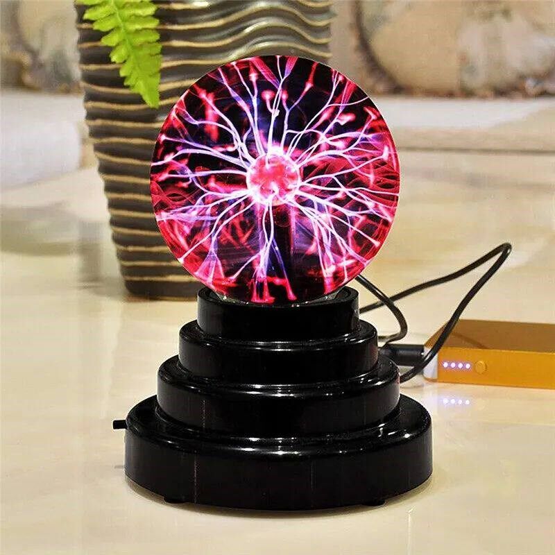 3 Inch Magic Plasma Ball Lamp Touch Sensitive Atmosphere Nig - 实物图
