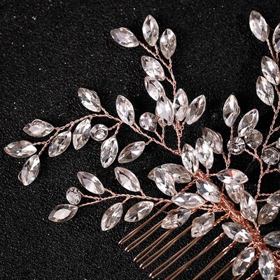 Bridal Hair Comb Tiaras Wedding Accessories Girls Rhinestone