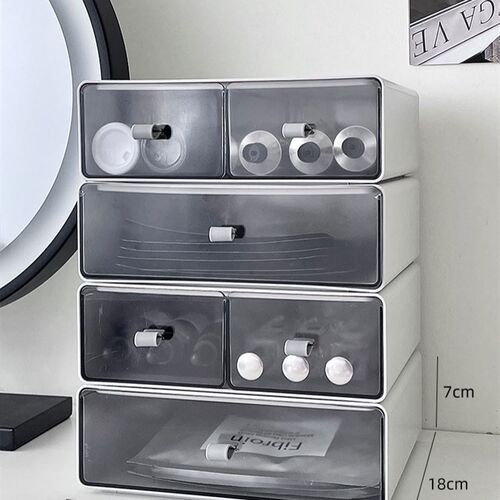 Makeup Organizer Cosmetic Storage Box Drawer Type Desktop Fi